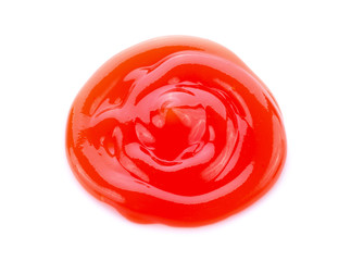 Tomato sauce on white background.