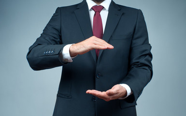 Business and office concept. Businessman in suit