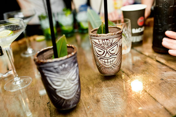 Cocktails in beautiful cups
