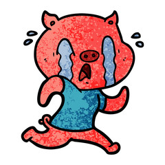 crying pig cartoon