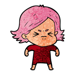 cartoon angry woman