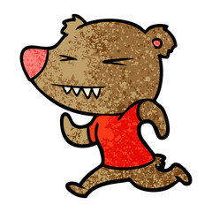 angry bear cartoon running