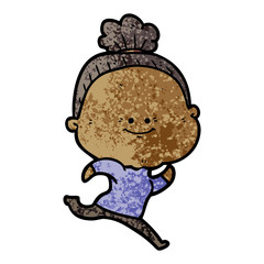 Fototapeta premium cartoon happy old woman