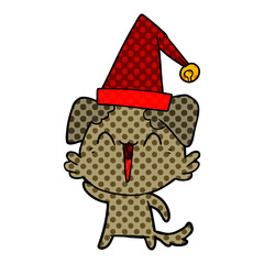 waving little dog cartoon