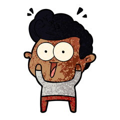 cartoon excited man