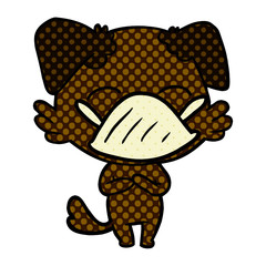 cartoon dog with medical mask