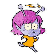 cartoon alien girl