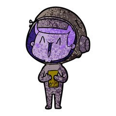 happy cartoon astronaut
