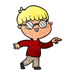 cartoon boy wearing spectacles