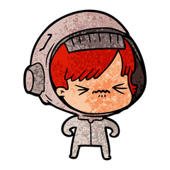 Obraz premium cartoon astronaut woman