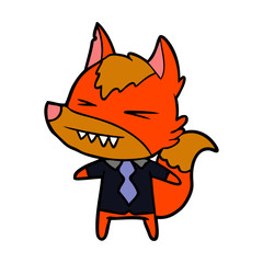 office worker fox cartoon character
