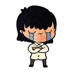 Obraz premium cartoon woman crying