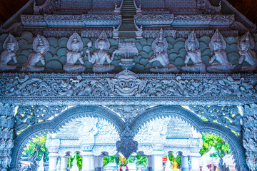 Beautiful molding art at Ming Muang temple in Nan province