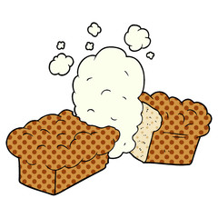 freshly baked bread cartoon