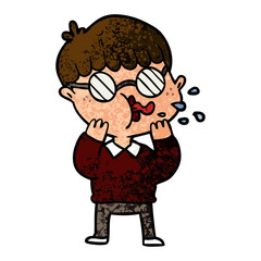 cartoon boy wearing spectacles