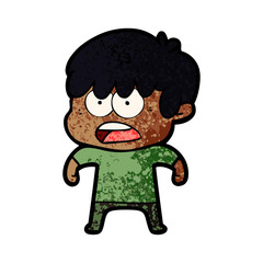 worried cartoon boy