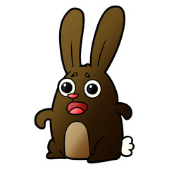 cartoon startled rabbit
