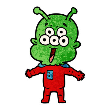 happy cartoon alien