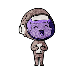 happy cartoon astronaut