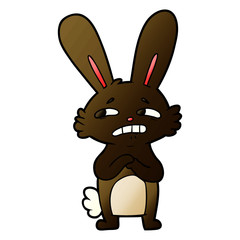 cartoon anxious rabbit