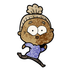 cartoon happy old woman