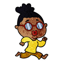 cartoon woman wearing spectacles