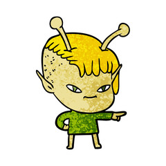 cute cartoon alien girl