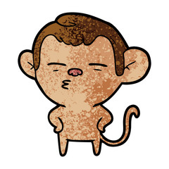 cartoon suspicious monkey