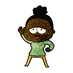 cartoon happy old lady