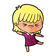 annoyed cartoon girl