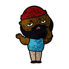 cartoon worried man with beard