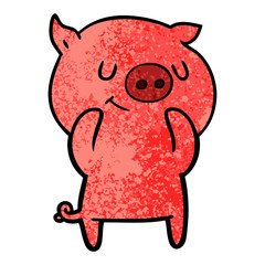 happy cartoon pig