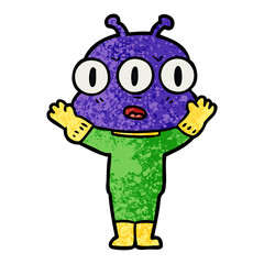 cartoon three eyed alien