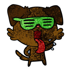 cartoon panting dancing dog