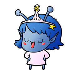 happy alien princess cartoon