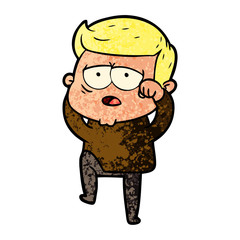 Obraz premium cartoon tired man