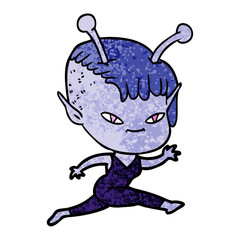 cute cartoon alien girl