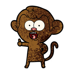 Obraz na płótnie Canvas cartoon shocked monkey