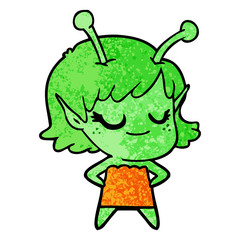 smiling alien girl cartoon