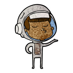 cartoon confident astronaut