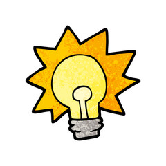 cartoon shining light bulb