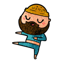 cartoon man with beard dancing
