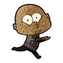 cartoon bald man staring