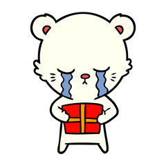 Obraz premium sad little polar bear cartoon
