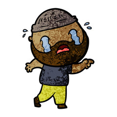cartoon bearded man crying