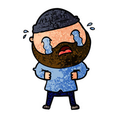 cartoon bearded man crying