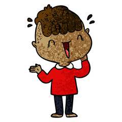 cartoon happy boy surprised