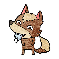 cartoon hungry wolf