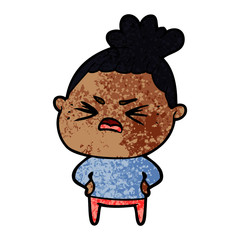 cartoon angry woman