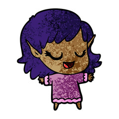 happy cartoon elf girl